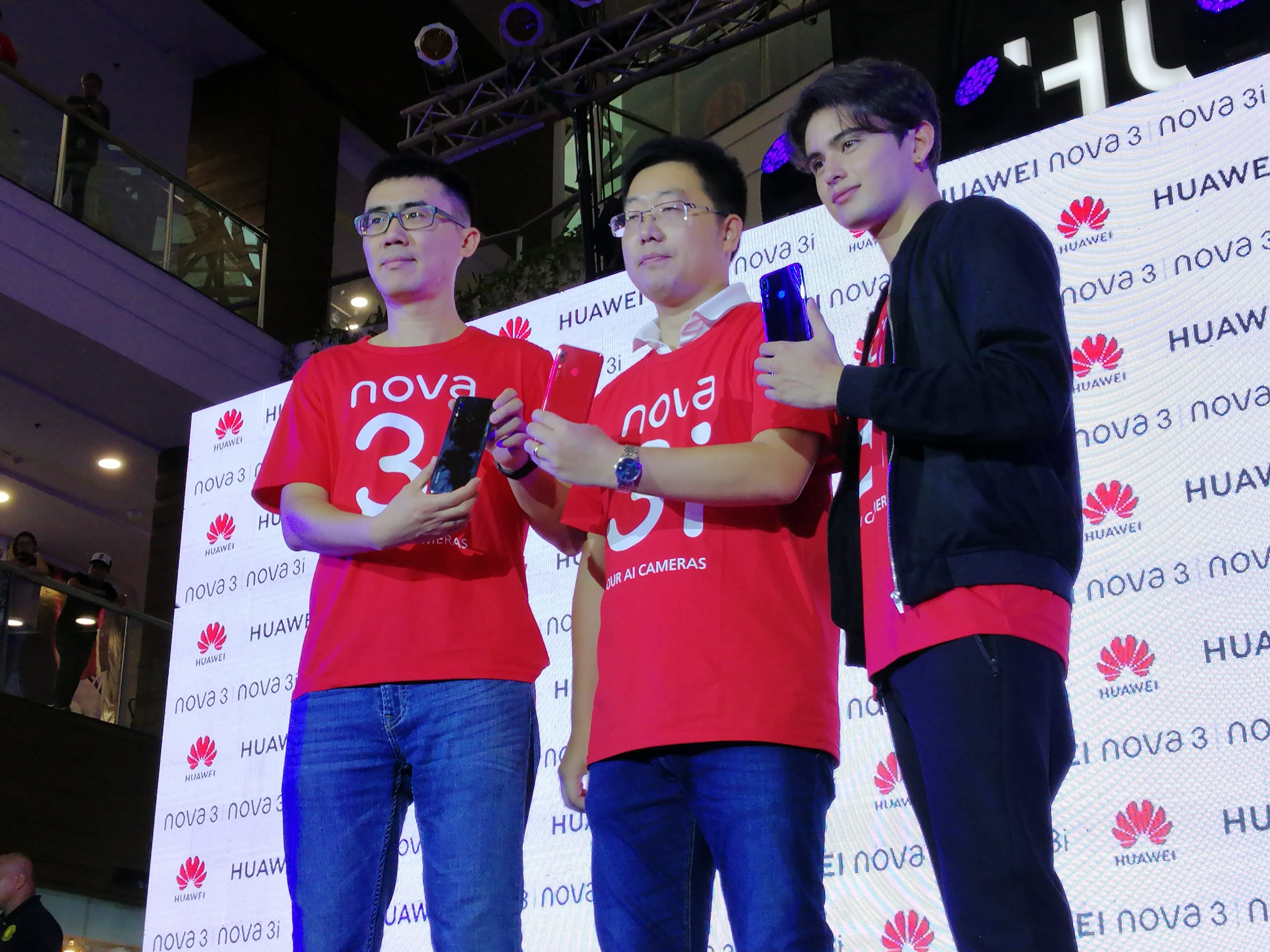 NEW ENDORSER. James Reid, pictured here with Huawei executives, has been tapped as an endorser for the Chinese brand. Photo by Kyle Chua/Rappler  