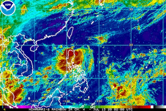 Satellite image of Tropical Depression Carina as of July 13, 2020, 10 am. Image from PAGASA 