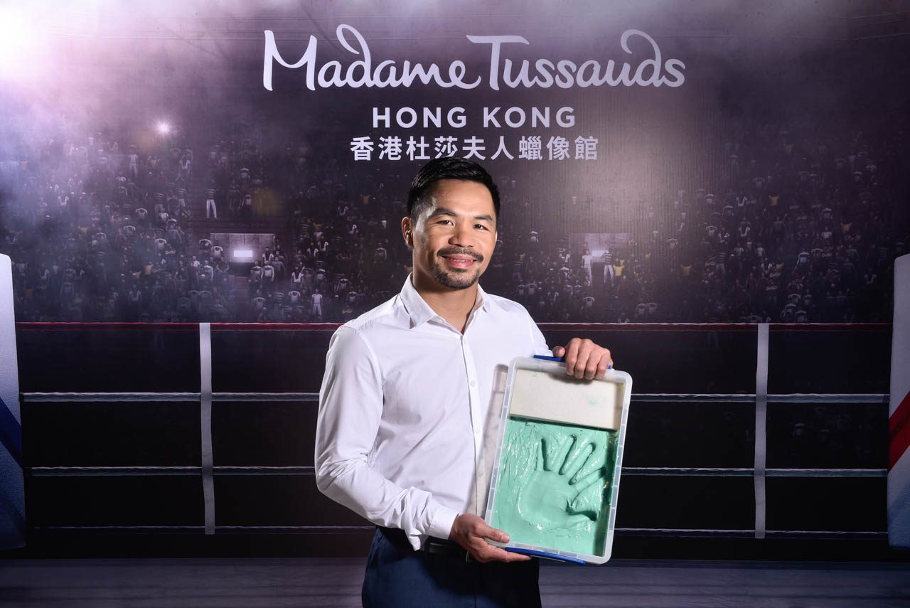MEASUREMENTS. Manny Pacquiao starts the process of making his wax figure. Photo from Madame Tussauds Hong Kong 