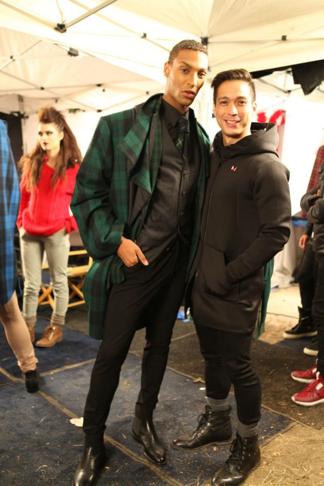 DEVIN CLARK. The model poses with designer Francis Libiran. Photo courtesy of @ANTMTEAM 