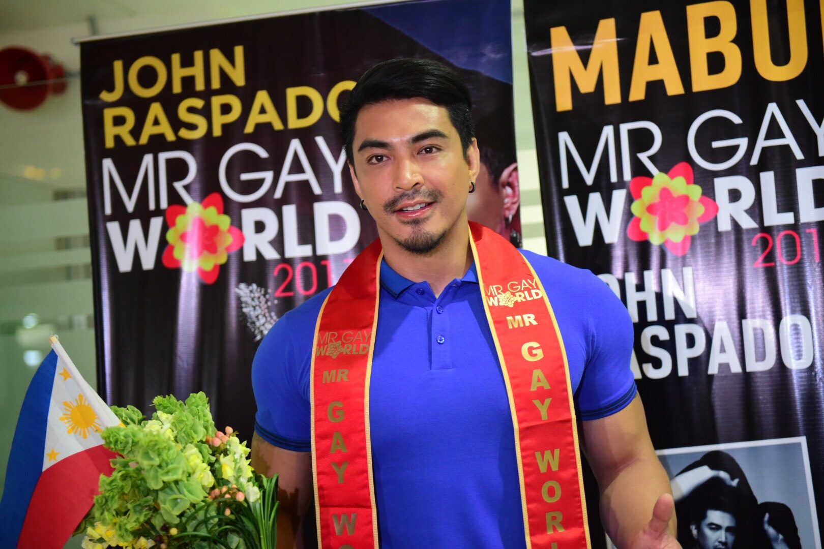 IN PHOTOS: John Raspado arrives in PH after winning Mr Gay World 2017