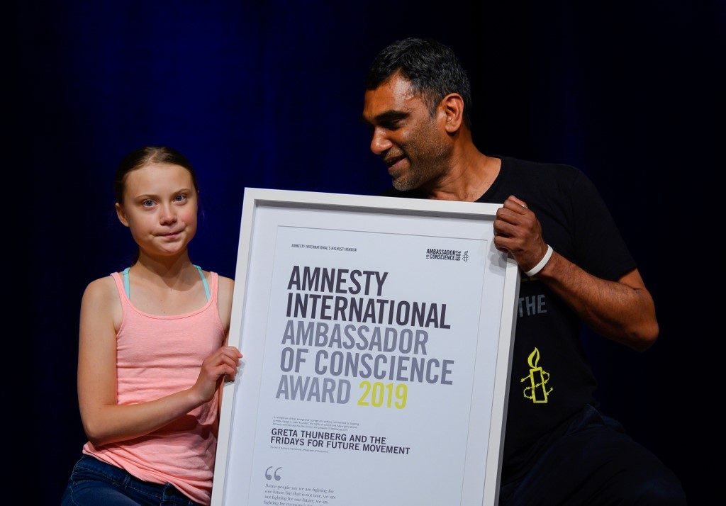 Greta Thunberg wins Amnesty’s highest human rights award