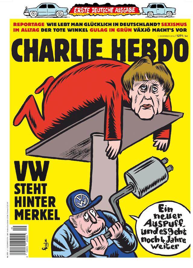 The cover of Charlie Hebdo's first German edition 