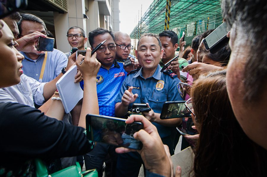 PRESS CONFERENCE. Southern Police District chief Anton Apolinario disclosed that they already have a person of interest in their custody. Photo by Rob Reyes/Rappler 