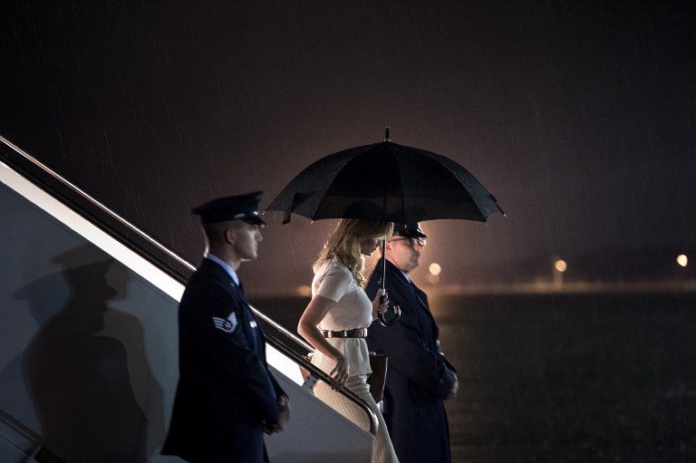 PRESIDENTIAL DAUGHTER. Ivanka Trump arrives at Andrews Air Force Base in Maryland on September 6, 2017. Photo by Brendan Smialowski 