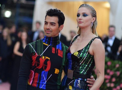 British actress Sophie Turner and husband musician Joe Jonas arrive for the 2019 Met Gala at the Metropolitan Museum of Art on May 6, 2019, in New York. Photo by Angela Weiss/AFP
 