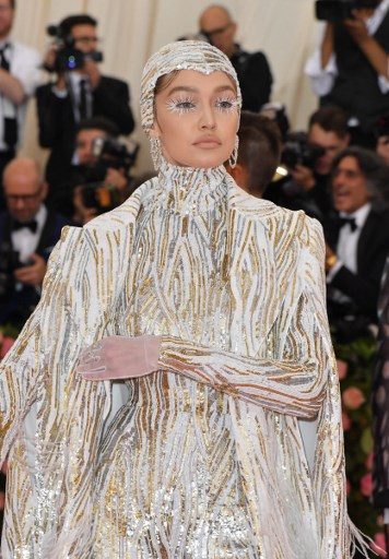Gigi Hadid arrives for the 2019 Met Gala at the Metropolitan Museum of Art on May 6, 2019, in New York. Photo by Angela Weiss/AFP 