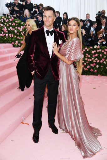 Tom Brady and Gisele Bundchen attend The 2019 Met Gala Celebrating Camp: Notes on Fashion at Metropolitan Museum of Art on May 06, 2019 in New York City. Photo by Dimitrios Kambouris/Getty Images for The Met Museum/Vogue/AFP 