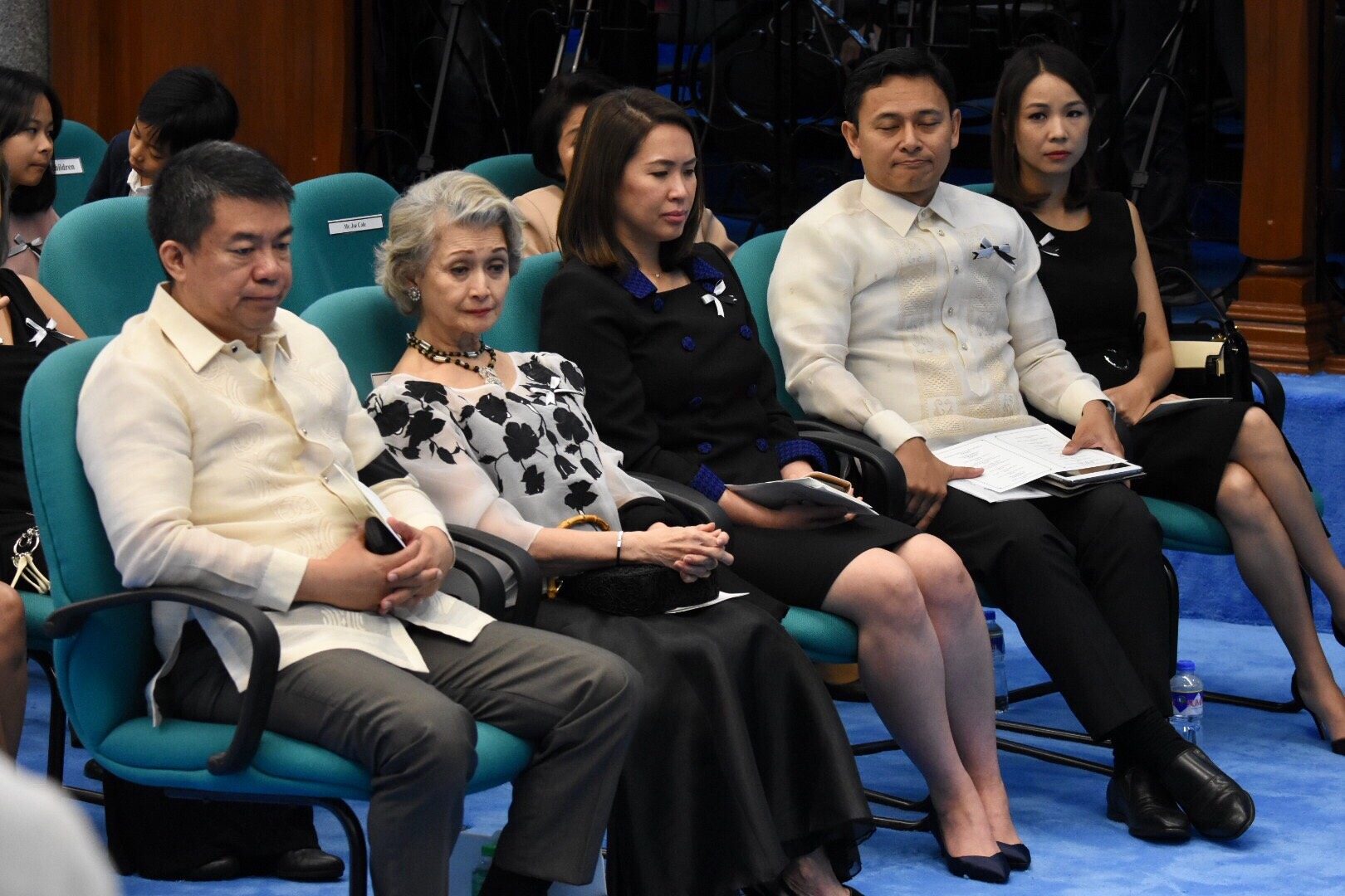 FAMILY. Senate President Aquilino Pimentel III with Mrs Gloria Manalang-Angara, Senator Sonny Angara and wife Tootsy. Photo by Angie de Silva / Rappler 