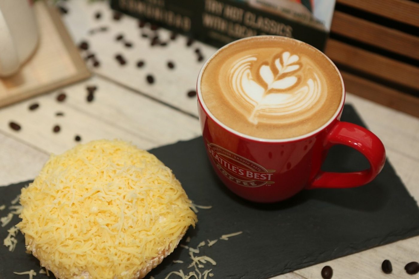 PERFECT PAIR. How can you say no to a creamy latte and ensaymada? 