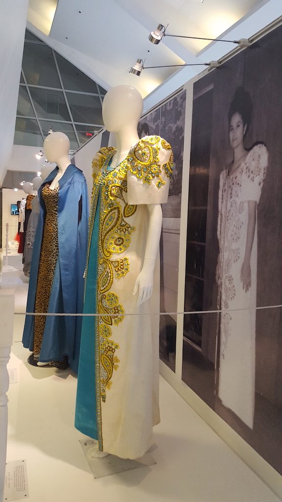 GLAMOROUS. Dresses worn by Elvira Manahan and Gretchen Cojuangco.