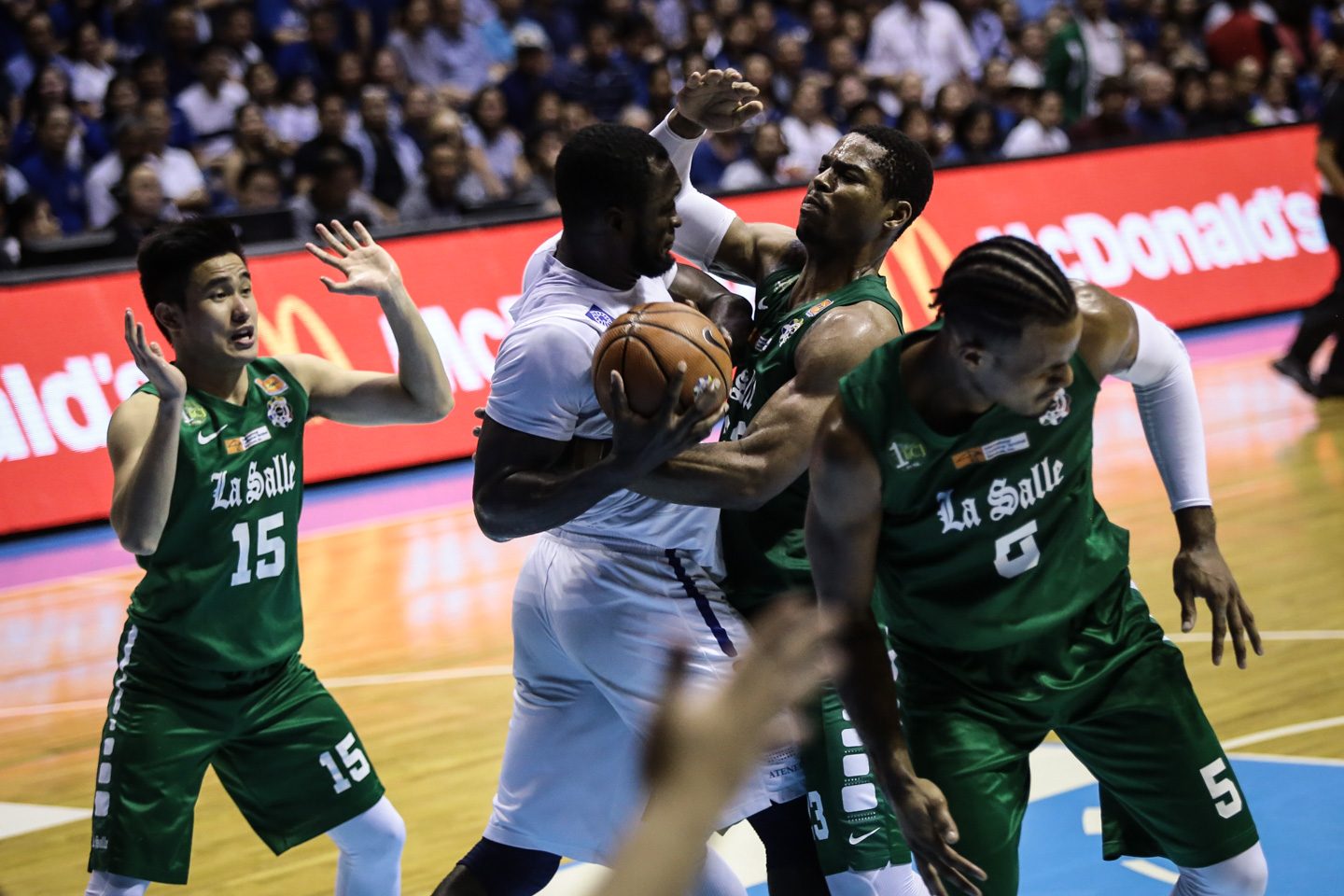 SIKO NI IKEH. Chibueze Ikeh has a reputation  for his controversial physical plays since the Season 79 UAAP finals game 1. Photo by Josh Albelda/Rappler  