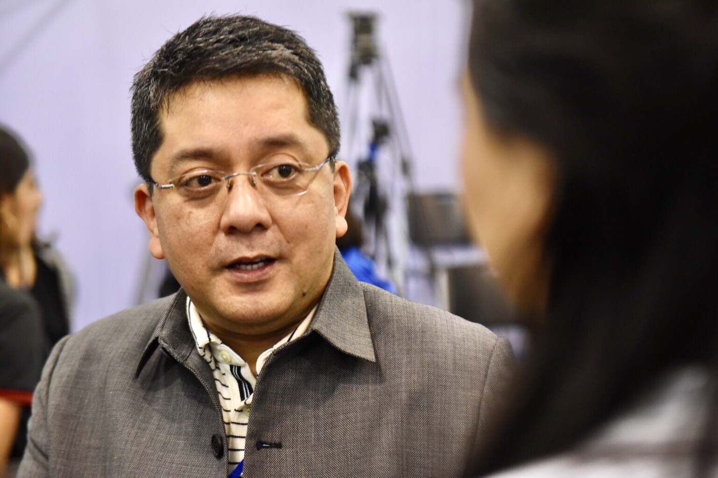 ELECTION LAWYER. Attorney George Garcia, counsel of several senatorial candidates answers questions from media at the national canvassing of votes on May 19, 2019. Photo by Angie de Silva/Rappler 