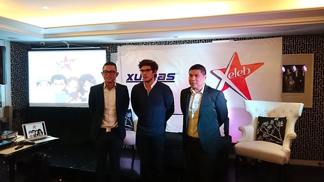 LAUNCHING. (From left) Raymond Racaza, celebrity chef Erwan Heussaf, and Xurpas CEO Nix Nolledo at the launch of Xeleb and "Anne Galing" mobile app game. Photo by Chris Schnabel / Rappler   