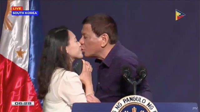 Cheers, disgust as Duterte kisses OFW in South Korea