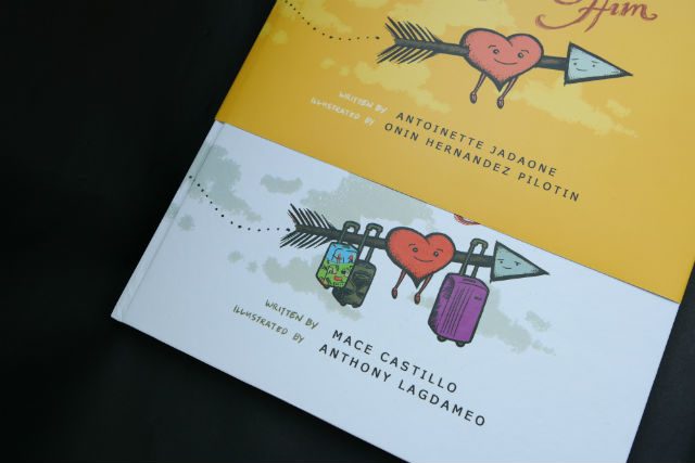 TWO COVERS. The jacket of 'The Arrow With a Heart Pierced Through Him' has Antoinette Jadaone and Onin Filotin's names, but the cover says it was written by 'That Thing Called Tadhana' characters Mace Castillo and Anthony Lagdameo. Photo courtesy of Witty Will Save the World, Co 