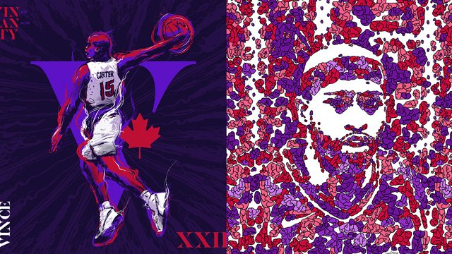 PRIDE. The digital art of AJ Dimarucot (left) and Jayson Atienza are featured by the NBA. Photos from NBA Canada (www.thankyouvince.com)  