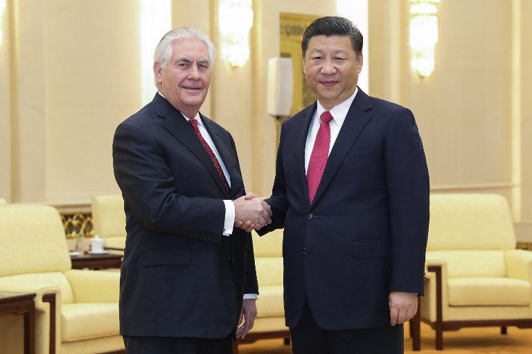 Xi, Tillerson vow to work toward closer U.S.-China ties
