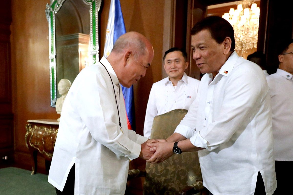 ALWAYS IN FRAME. It's been harder and harder to find a shot of President Duterte without Secretary Bong Go's face in it. Malacañang photo 