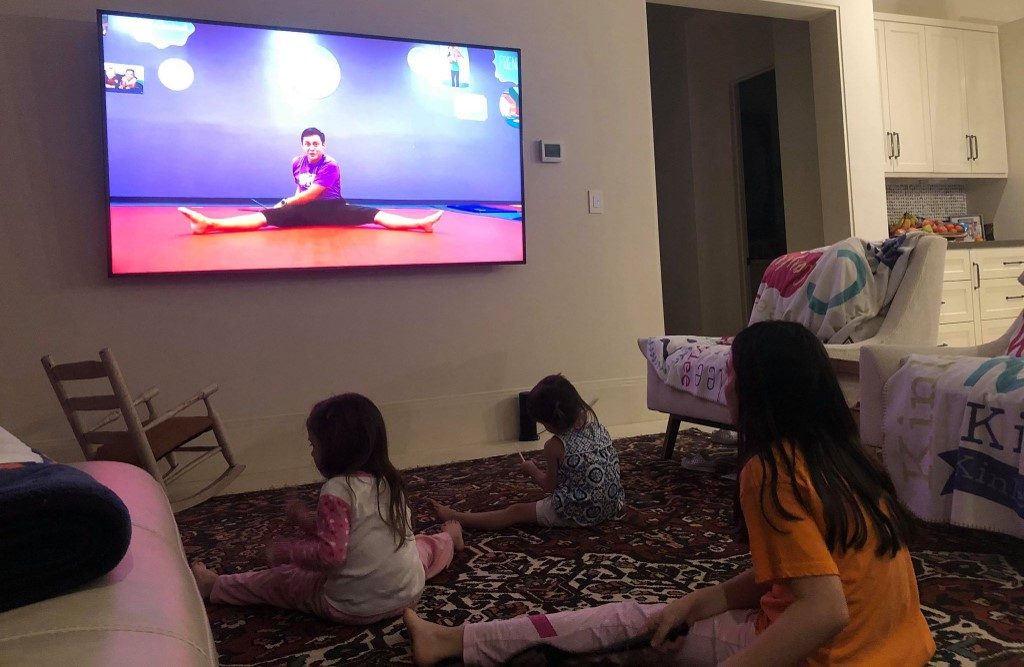 US kids stuck at home embrace online exercise classes
