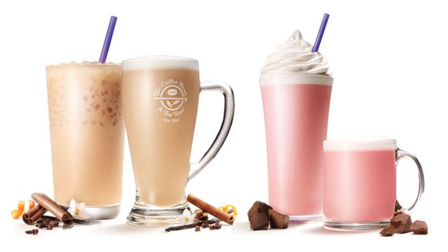 THE COFFEE BEAN AND TEA LEAF. From L: Winter Dream Latte and Red Velvet beverages 