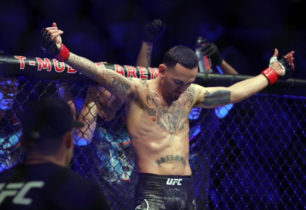 ALL PUMPED. Max Holloway says he’s ready to reclaim the title he lost to Alexander Volkanovski last December. Photo by Steve Marcus/Getty Images/AFP 