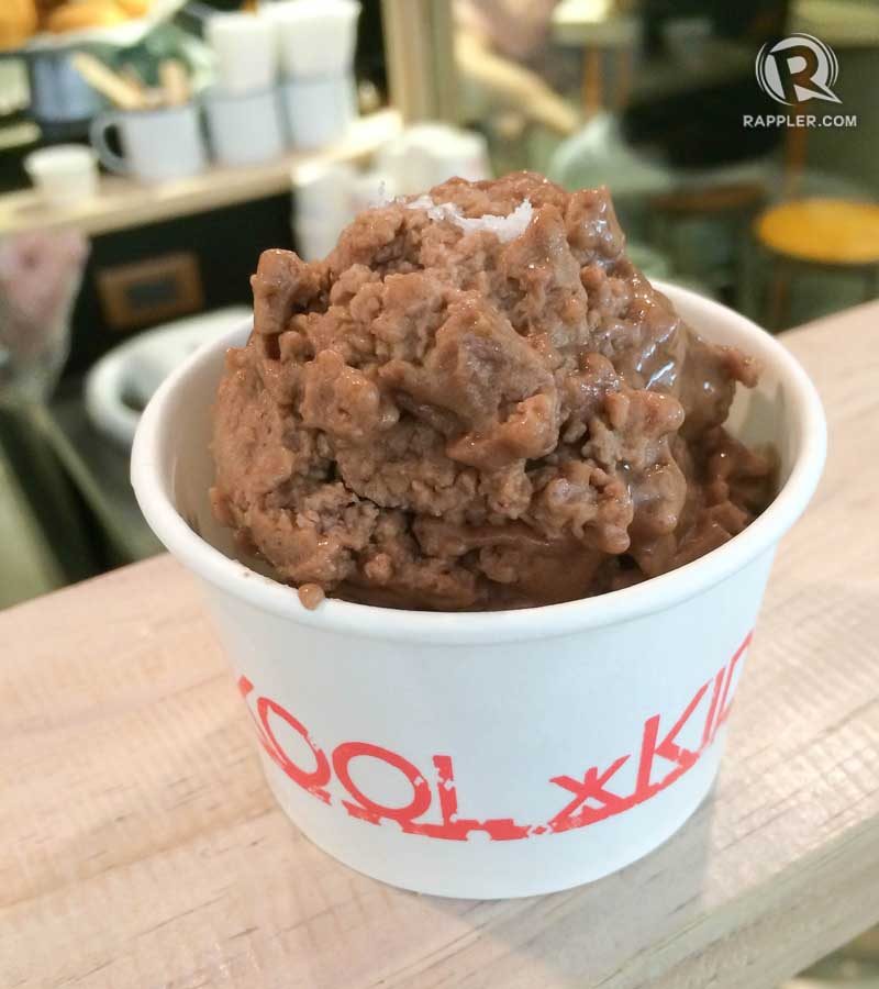 RED BEAN SORBET TOPPED WITH A SALTED EGG FOAM. This is a non dairy option for those who are lactose intolerant