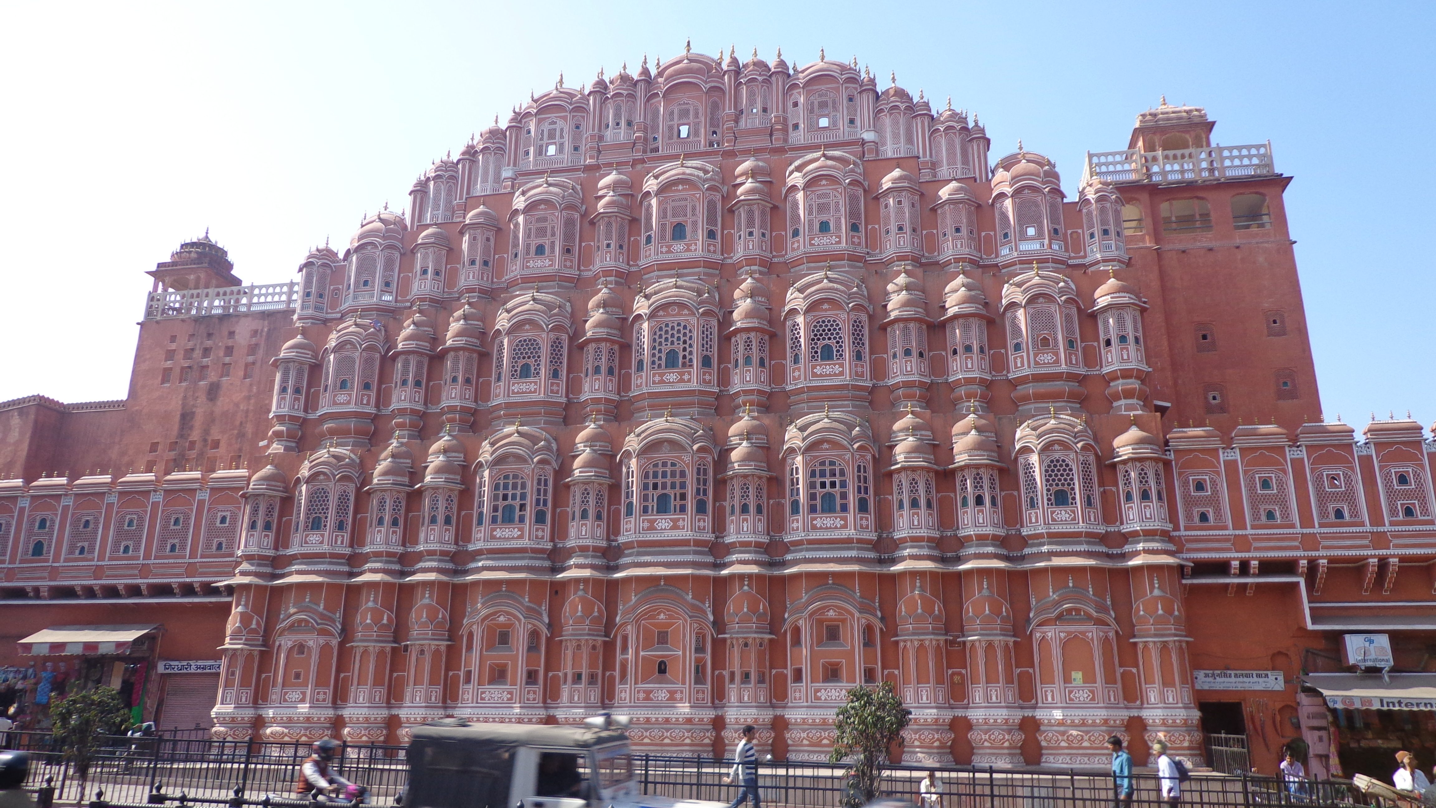 ARCHITECTURAL FEAT. The Hawa Mahal's exterior is an architectural feat and is one of the main attractions in Jaipur. 