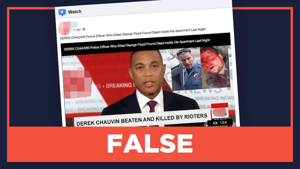 FALSE: Derek Chauvin ‘found dead in apartment’