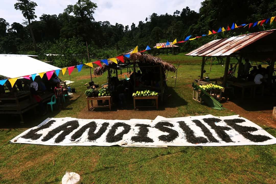 âLand is Lifeâ for the Lumad students of the Lumad agricultural school ALCADEV, who recently harvested
the bounty of their communal farm. They have recently been forced to evacuate their lands once again because of militarization. Photo credit to ALCADEV 