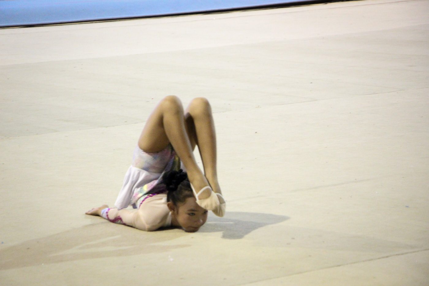 FIRST EVENT. A 10-year old shows what she can do during the Gynastics eliminations at the Biniyaran Sports Complex in Antique. Photo by Rey Anthony Villaverde   