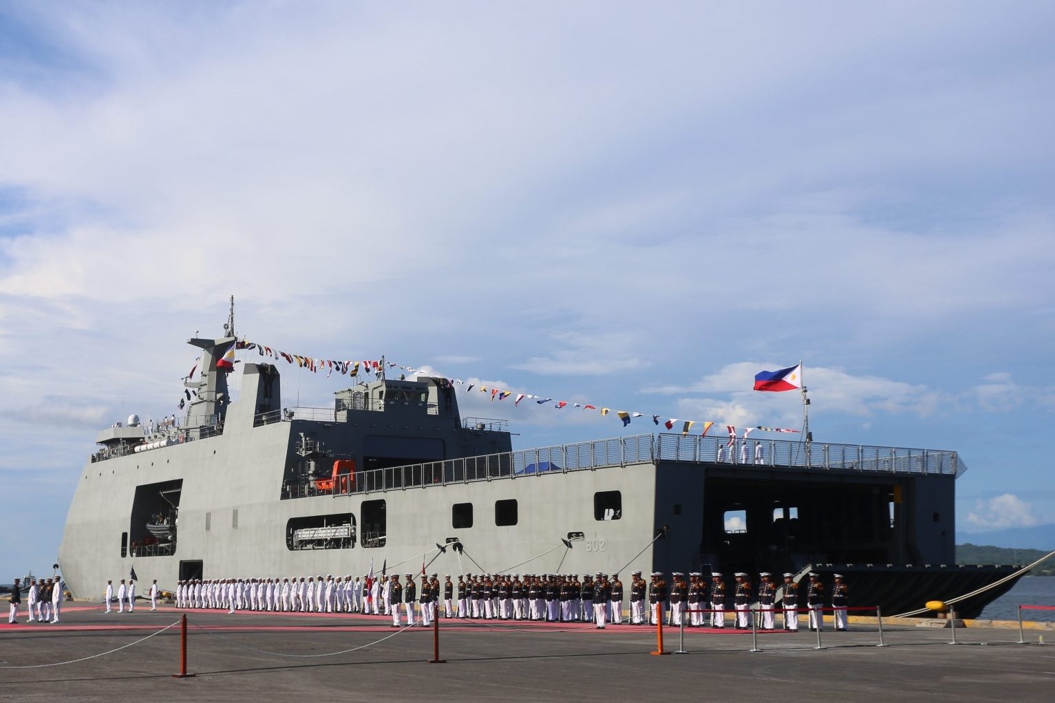 BRP DAVAO DEL SUR. One of the biggest ships of the Philippine Navy, the BRP Davao del Sur is commissioned on May 31, 2017. Photo by Manman Dejeto/Rappler  