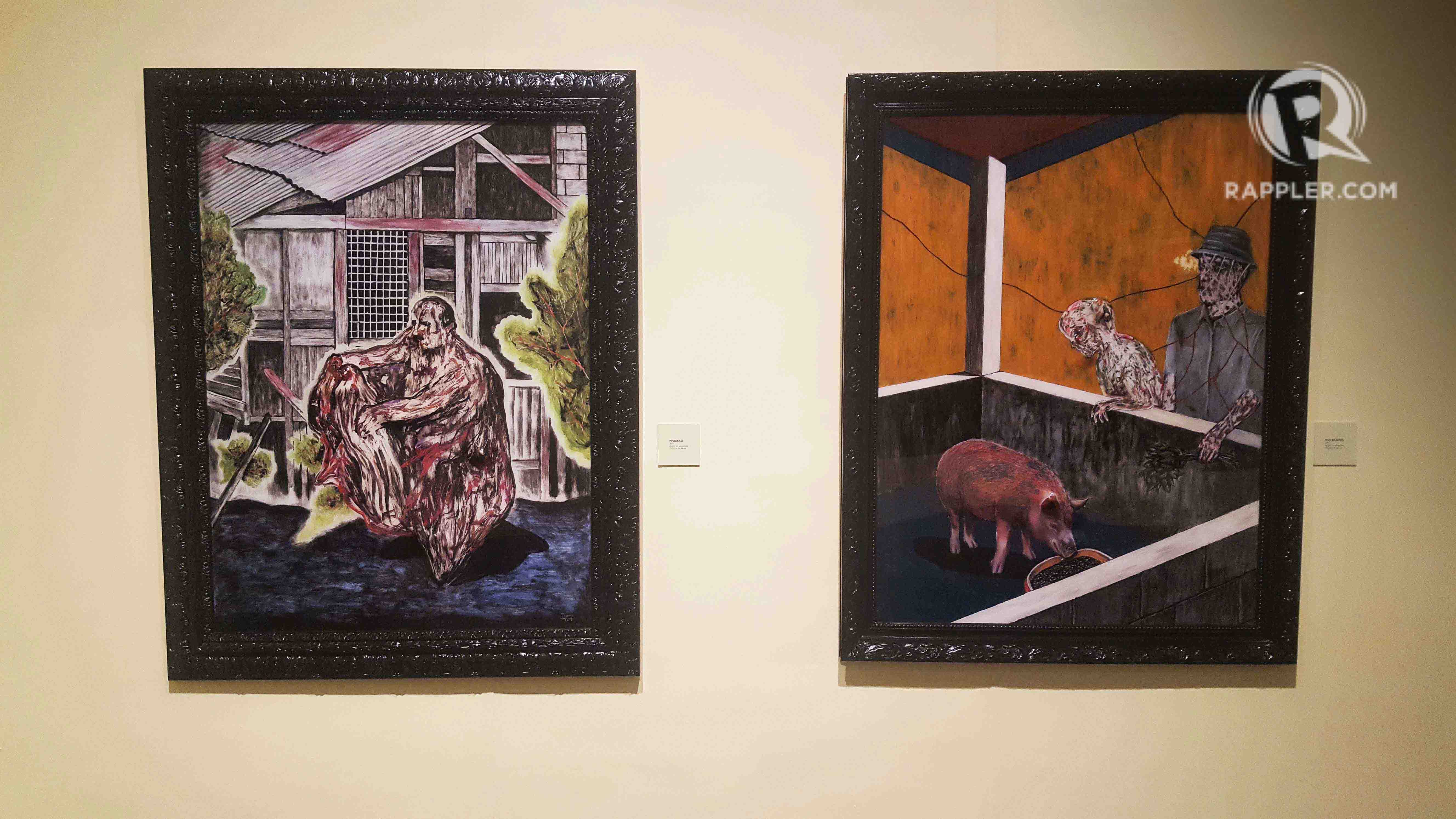 Pintakasi (left) and Five Months (right), both works under glass 