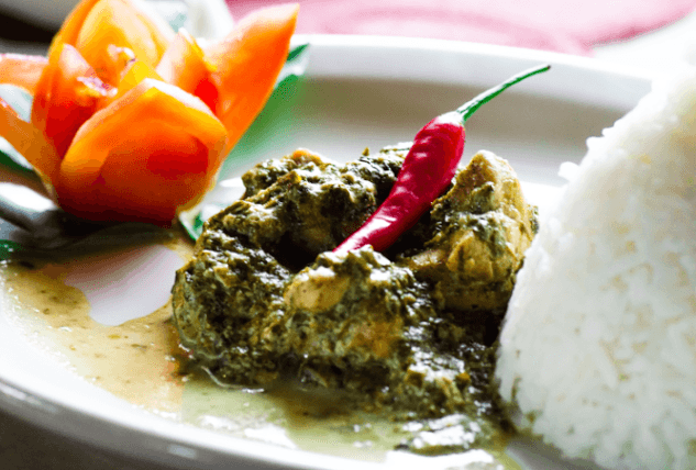 CHICKEN TINUTUNGAN. This creamy chicken dish is cooked with smoked coconut milked. Photo courtesy of Vynce Opeña 