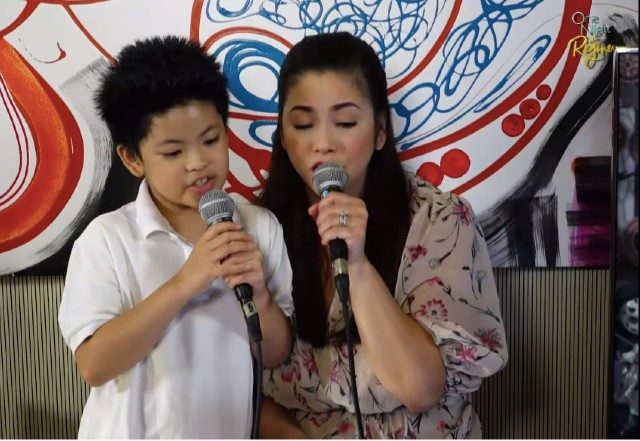 Regine and son Nate. Screenshot from YouTube/ABS-CBN Entertainment 