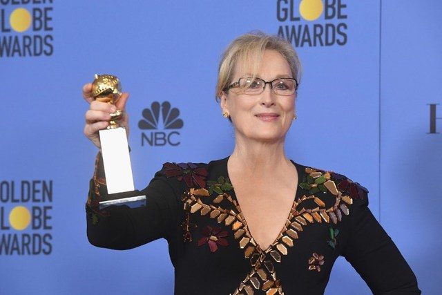 LIFETIME ACHIEVEMENT. Actress Meryl Streep, recipient of the Cecil B. DeMille Award, poses in the press room during the 74th Annual Golden Globe Awards at The Beverly Hilton Hotel on January 8, 2017 in Beverly Hills, California. Kevin Winter/Getty Images/AFP 