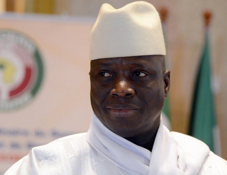 This file photo taken on March 28, 2014 shows outgoing President Yahya Jammeh of Gambia attending the 44th summit of the 15-nation west African bloc ECOWAS at the Felix Houphouet-Boigny Foundation in Yamoussoukro. Issouf Sanogo/AFP 