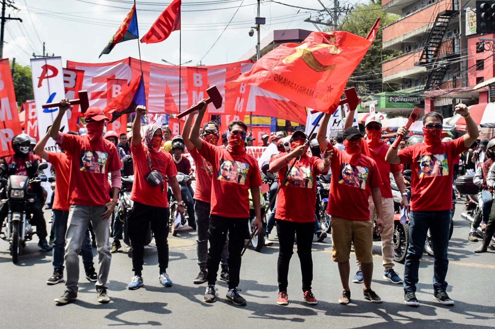 REDS. Workers assemble in Mendiola. Photo by Angie de Silva/Rappler 