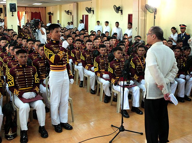 Cadets talk future of PNP, BJMP, BFP with Aquino