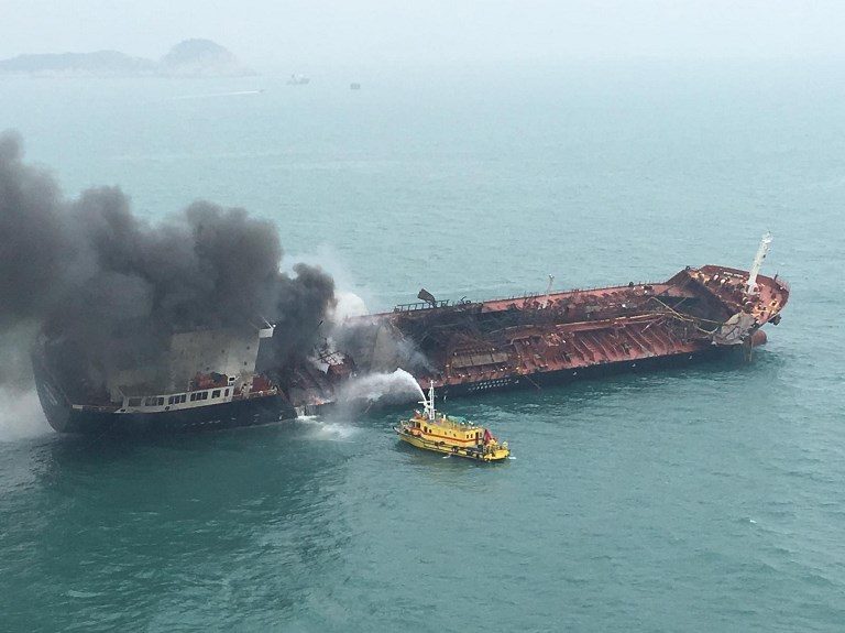 1 dead, 2 missing after oil tanker blaze off Hong Kong