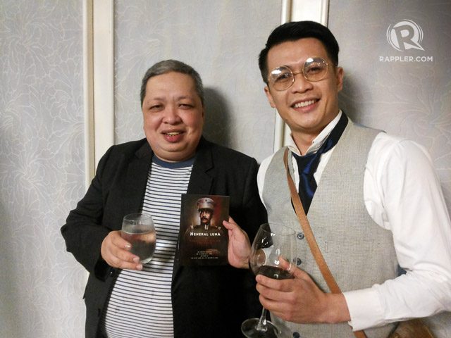 JOVEN. 'Heneral Luna' co-executive producer Ting Nebrida with a fan dressed as Joven. Photo by Regina Layug Rosero/Rappler   
