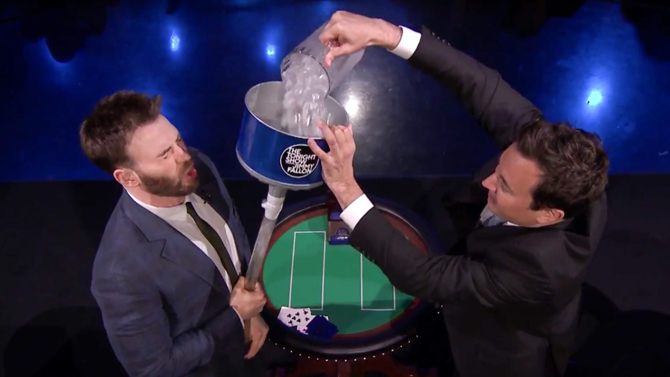 WATCH: Chris Evans gets a ton of ice-cold water poured down his pants