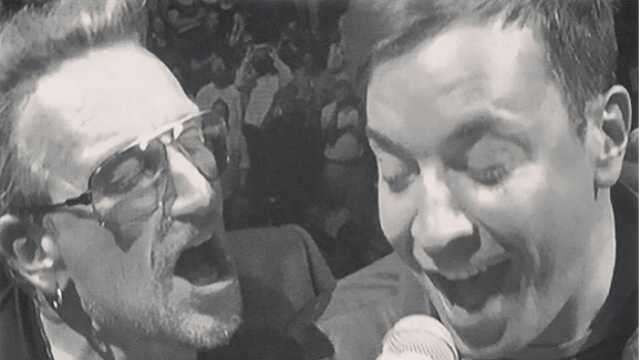WATCH: Jimmy Fallon joins Bono onstage at a U2 concert