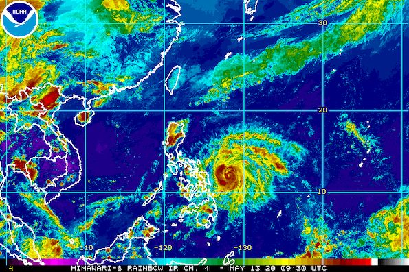 Satellite image of Severe Tropical Storm Ambo (Vongfong) as of May 13, 2020, 5:30 pm. Image from NOAA 