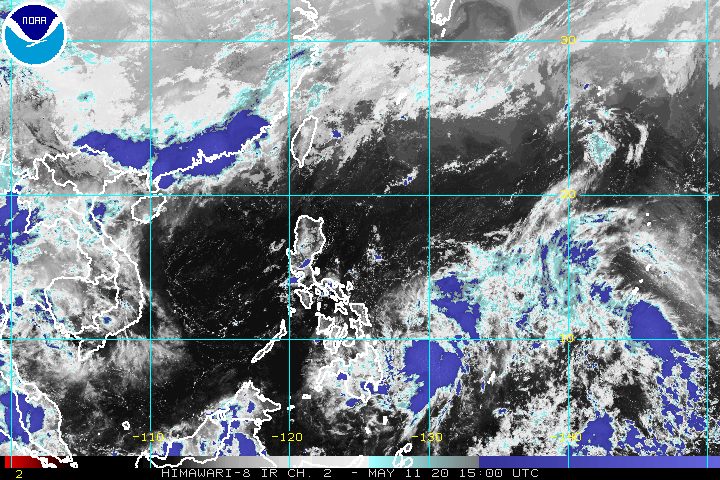 Satellite image of Tropical Depression Ambo as of May 11, 2020, 11 pm. Image from NOAA 