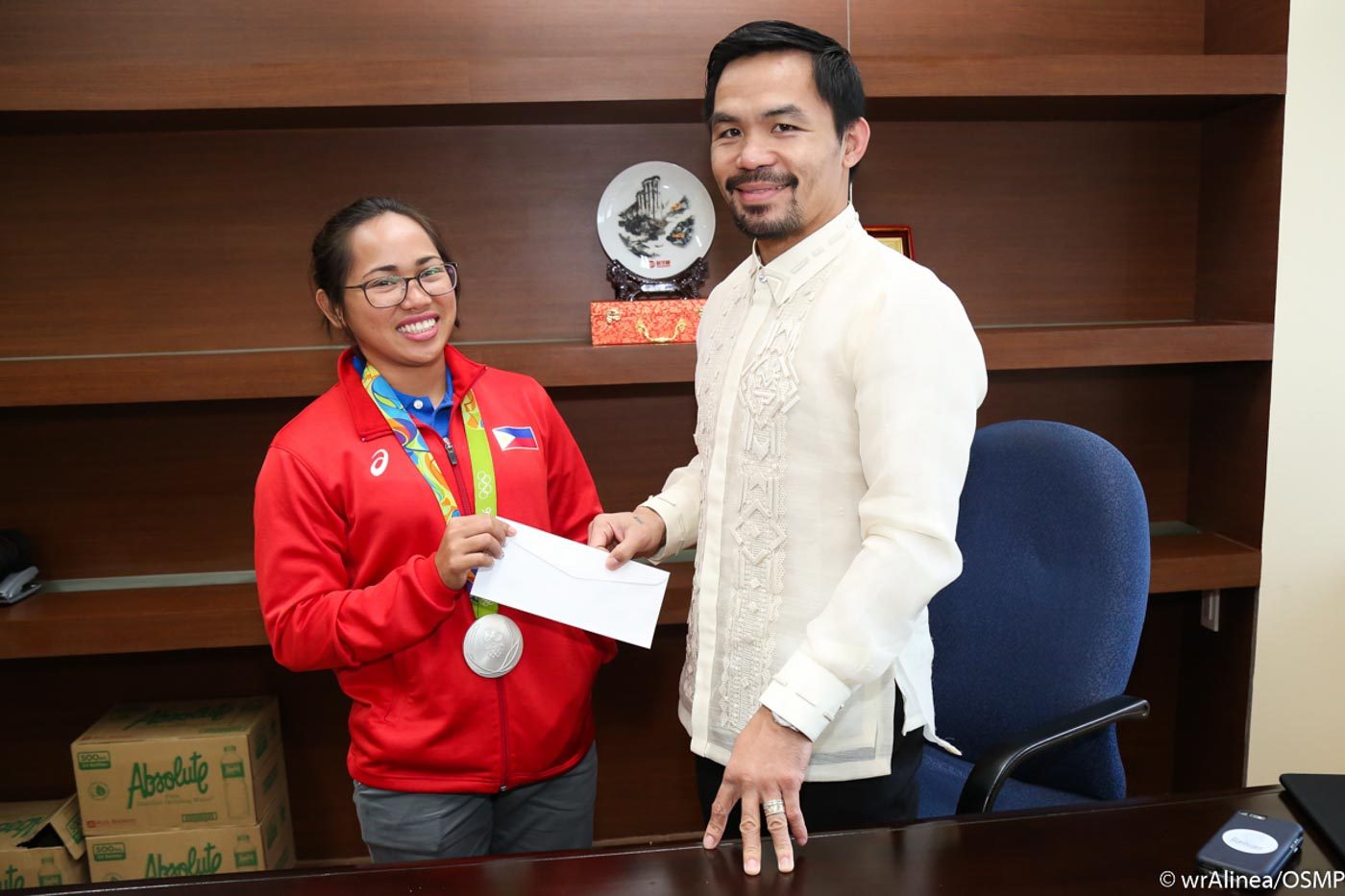 Diaz receives a cash incentive from Pacquiao. The amount was undisclosed. She had previously received a total of P7.5 already. Photo by Wendell Alinea 