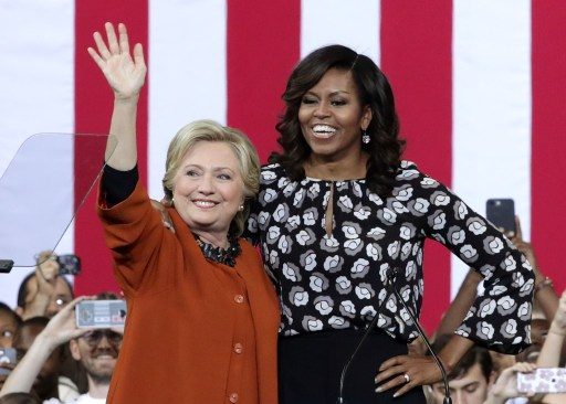 Michelle Obama stumps with Hillary, Pence in plane scare