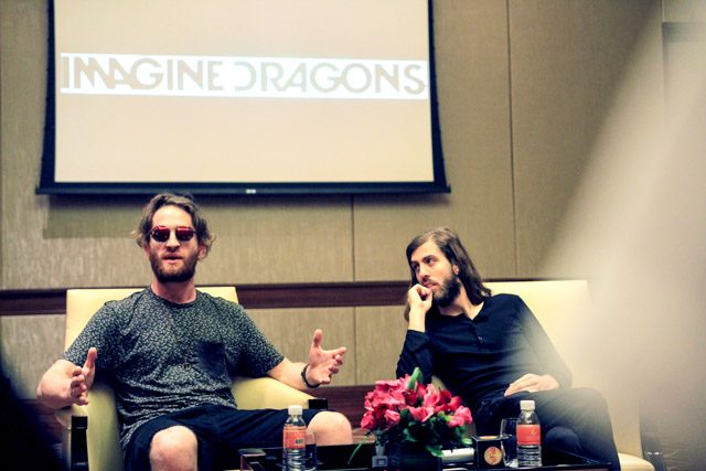HIGHS AND LOWS. Daniel Platzman and Wayne Sermon say that Imagine Dragons wrote most of 'Smoke + Mirrors' on tour because of the extreme highs and lows they experienced on the road. Photo by Franz Lopez/Rappler 