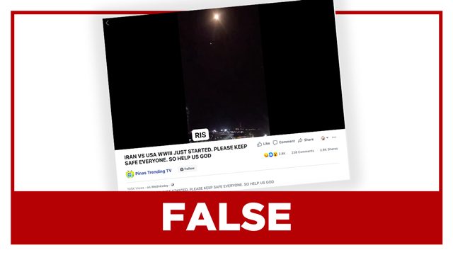 FALSE: Video of night sky flare shows ‘start of Iran vs U.S. World War 3’