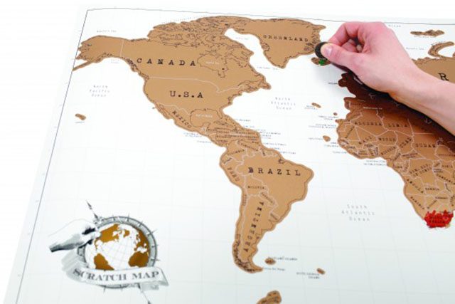 WORLD TRAVEL. Scratch out destinations around the world, too! Photo courtesy of Quirks Novelties & Curiosities